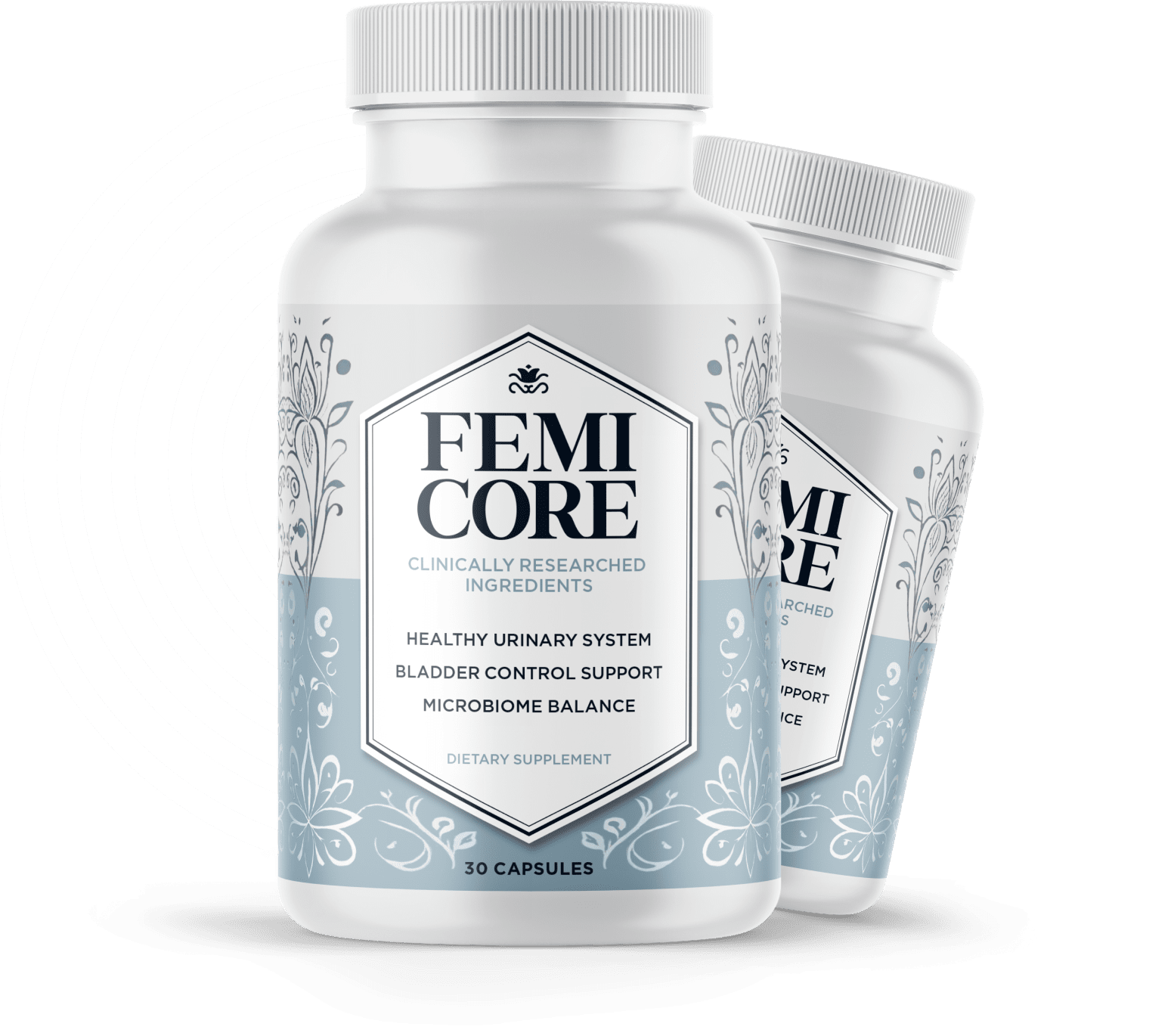 FemiCore bladder support supplement bottles